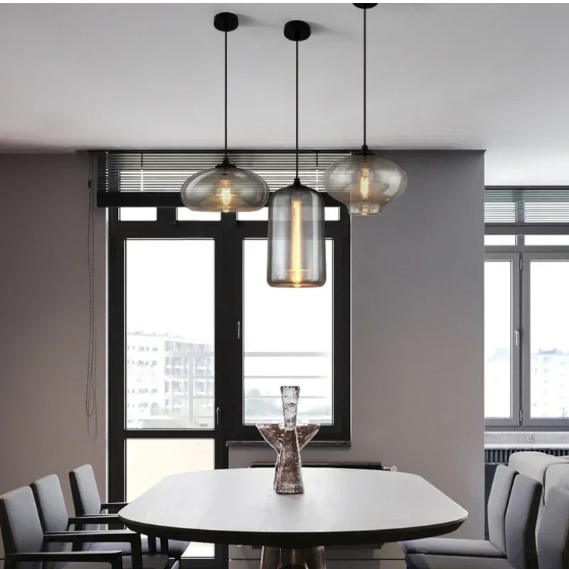 Nordic Creative Retro  Restaurant Personalized Bar Coffee Shop Hotel Model Room Electroplated Ashtray Glass Chandelier