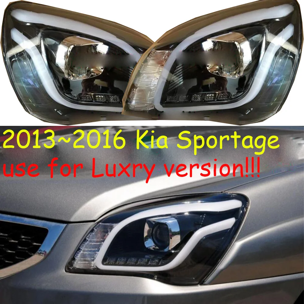 2pcs cars Headlight For KIA Sportage 2013 2014 2015 2016 taillight LED DRL Running light Bi-Xenon Beam Fog light