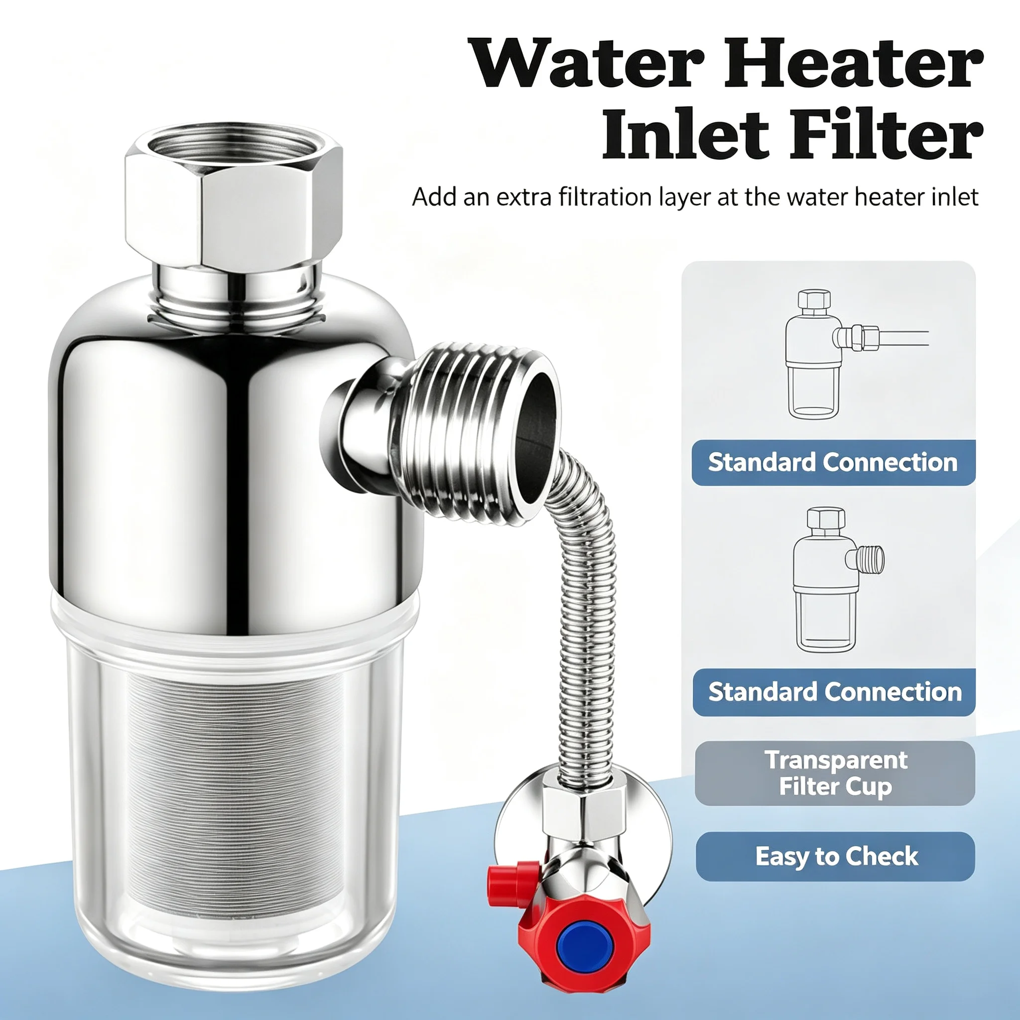Tap Water Anti-scale Pre-filter Household Purifier for Water Heater Washing Machine and Shower Inlet