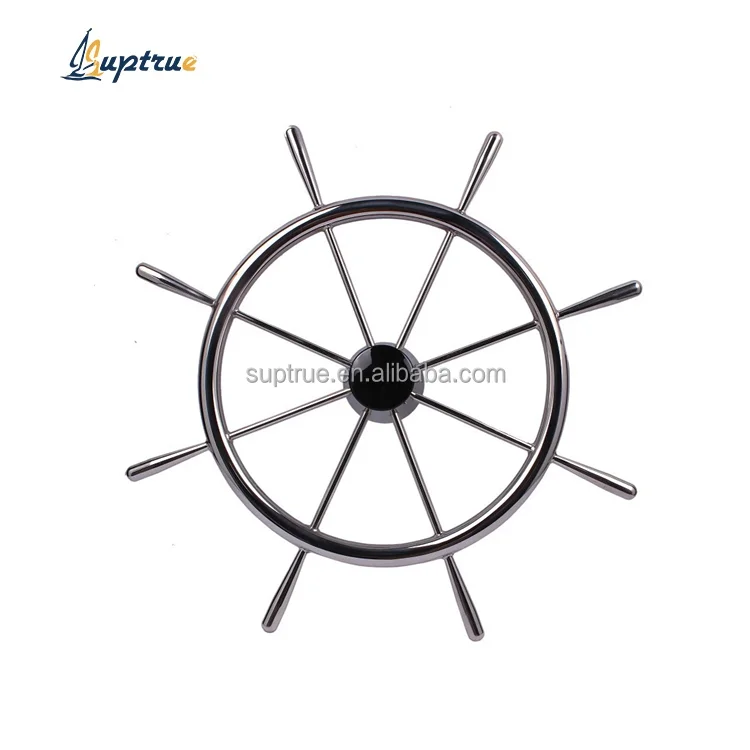 Stainless Steel New Boat Steering Wheel Spare Parts for Pontoon Boat Easy Installation Large Size Diameter 40cm for Yachts