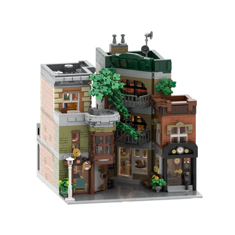 MOC Hot Sale City Street Community Courtyard Hotel Modular Villa Building Model Building Blocks Children's Toys Christmas Gift