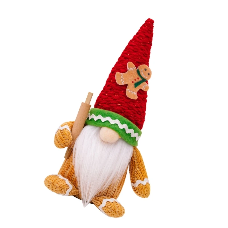 Bộ sưu tập đồ trang trí Giáng sinh Gingerbreads Man Gnomes Đồ trang trí ngày lễ A0KC