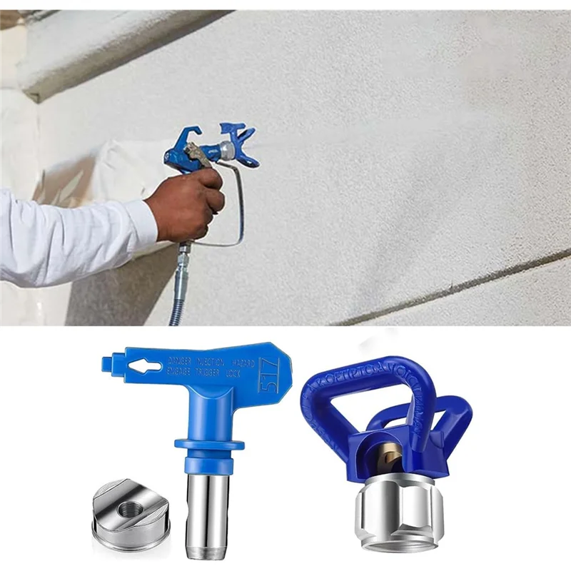 ABZV-para herramienta de pintura en aerosol-combinación de punta y protector sin aire 517 para pintura sin aire estándar, recubrimiento, masilla, pintura al óleo, pintura al agua