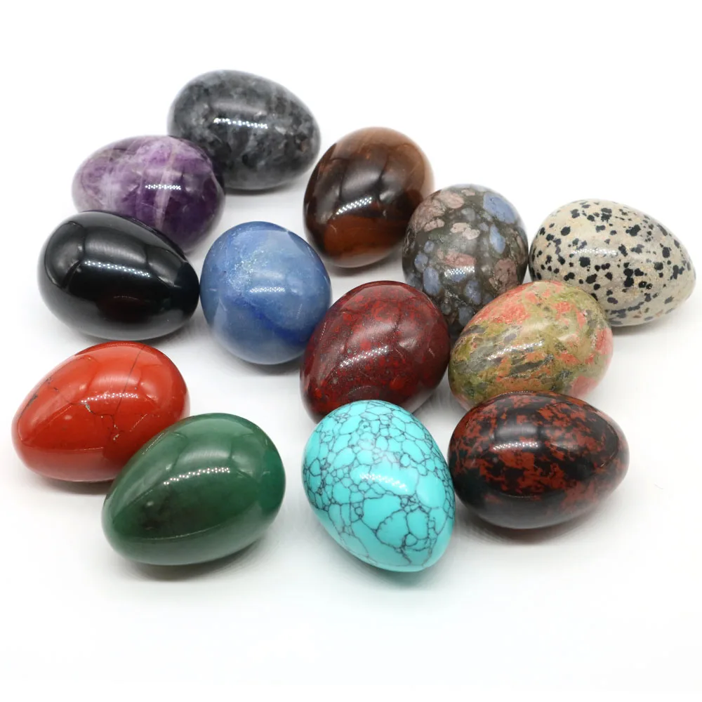 30x40mm Yoni Egg Natural Stone Amethyst Quartz Massage Gemstone Energy Mineral Specimen Reiki Healing Yoga Home Decoration Gift