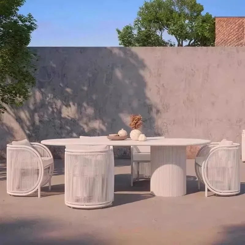 바 빌라 정원 의자 잔디 안뜰 단순 거실 정원 의자 발코니 알루미늄 가구 Gartenstuhl MHSF