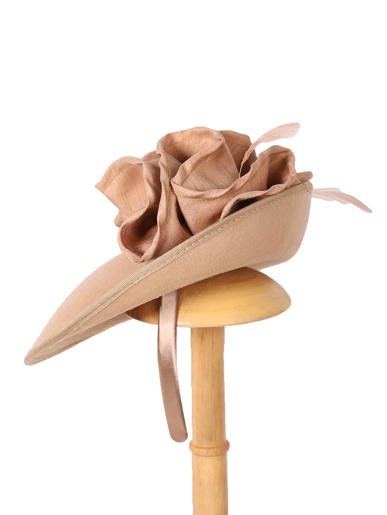 Cappelli britannici FS Fascinator da donna per chiesa 100% cappello portapillole in lana cappello da Derby da donna Vintage in feltro nero Fedora