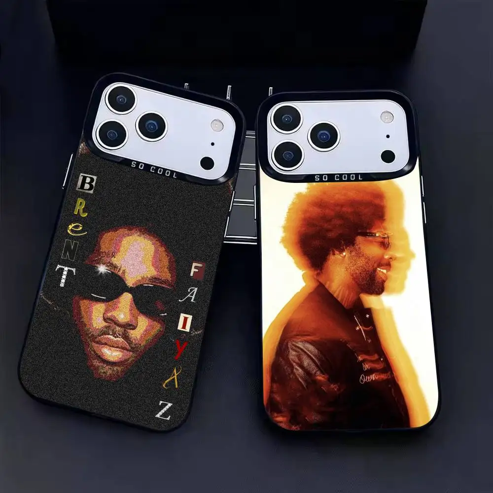 

singer B-Brent Faiyaz Phone Case For iPhone17, 16,15,14,13,12 Pro Max Black Candy Matte Shockproof Cover