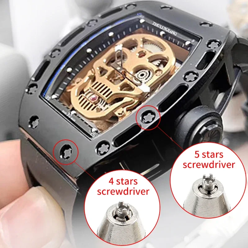 With 4/5 Stars Screwdriver High Quality Waterproof Soft Rubber Watch Strap for Richard Mille Silicone RM-11 Men Watchbands