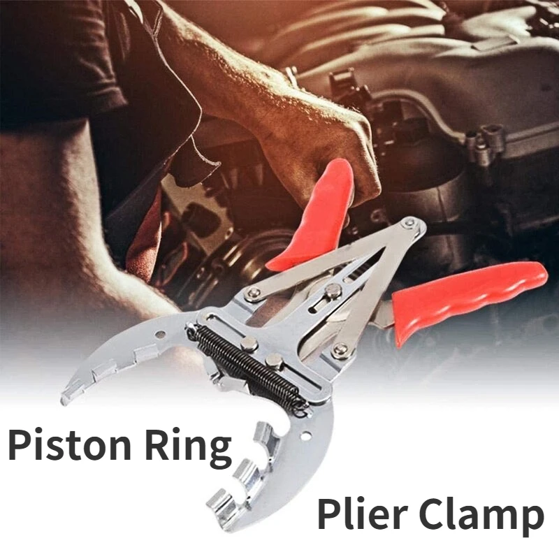 

Adjustable Piston Ring Plier Clamp Powerful Expander Remover Car Repair Handheld Tool Nickel-Plated Surface Rubber Coated Handle