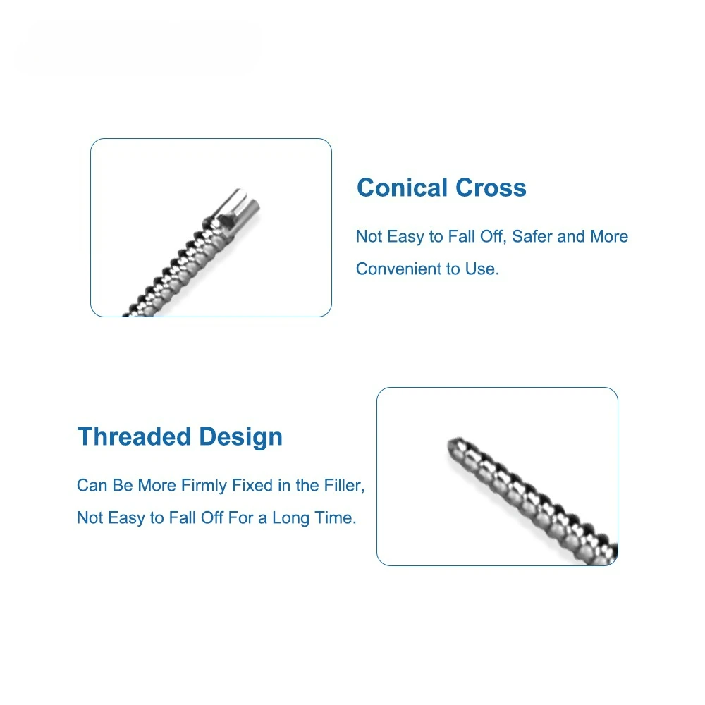 120Pcs Dental Endodontic Conical Screw Posts Mooser System Integral Set CT4 Medical Pure Titanium Root Canal Pins Dentist Access