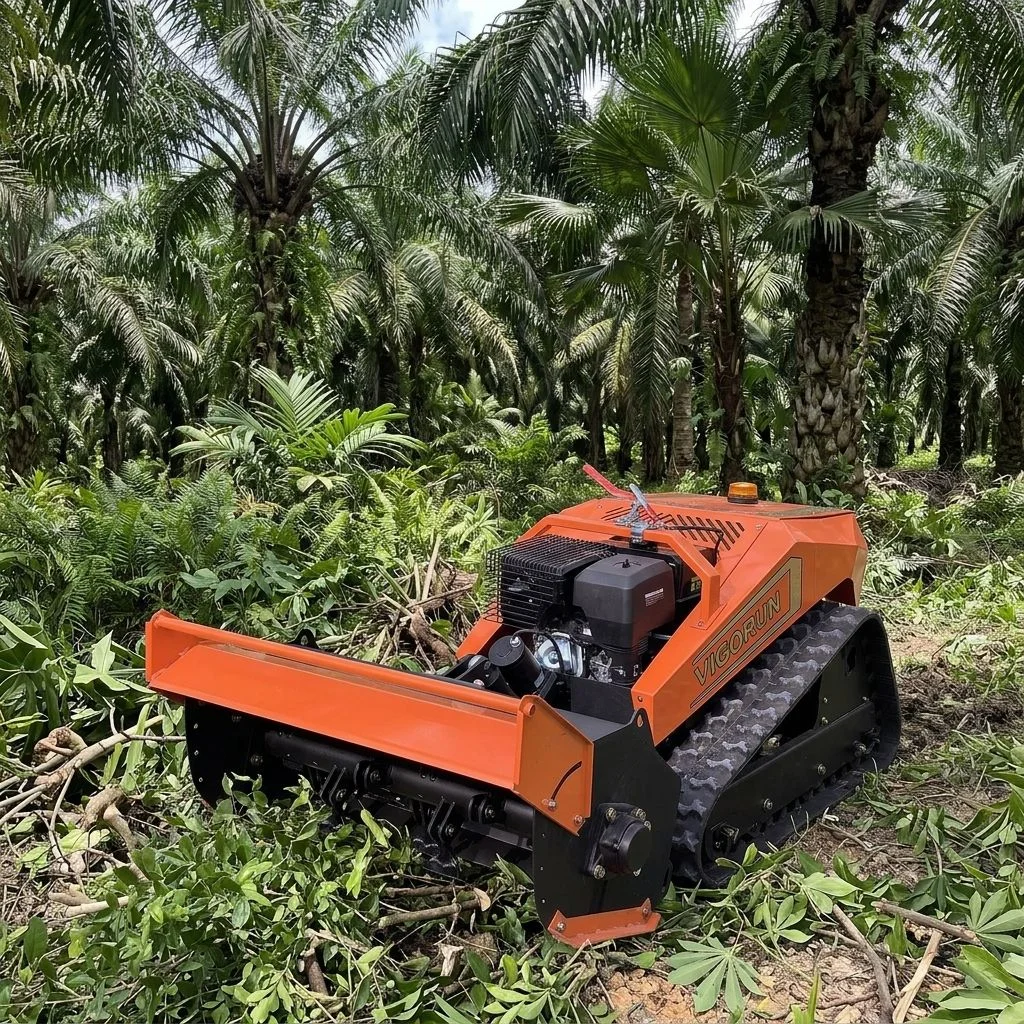 Lawn Mower Robot Wireless Safe Braking Mechanism Flail Remote Mower for Orchards & Vineyards