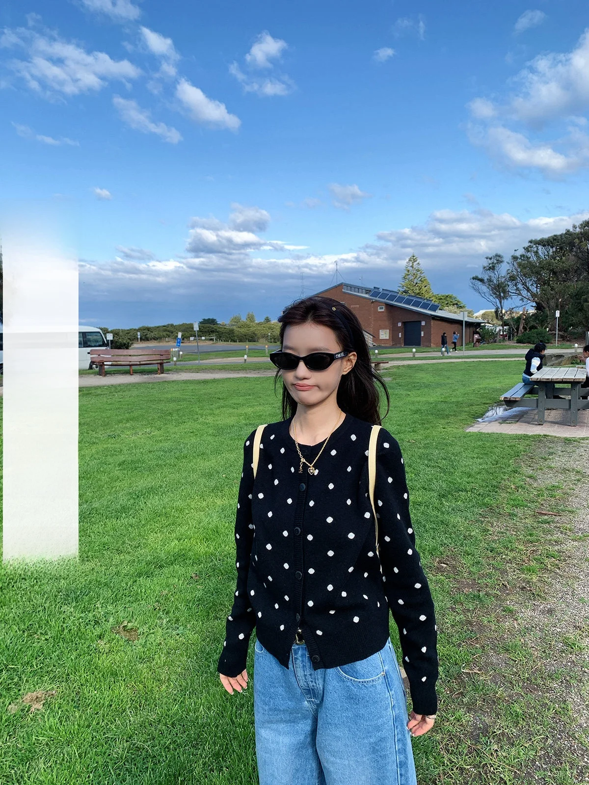 

Bla Polka Dot Woolen Open Cardigan Sweater Women's Autumn Winter New Sle Knitted Small Jaet Warmth And Faionable