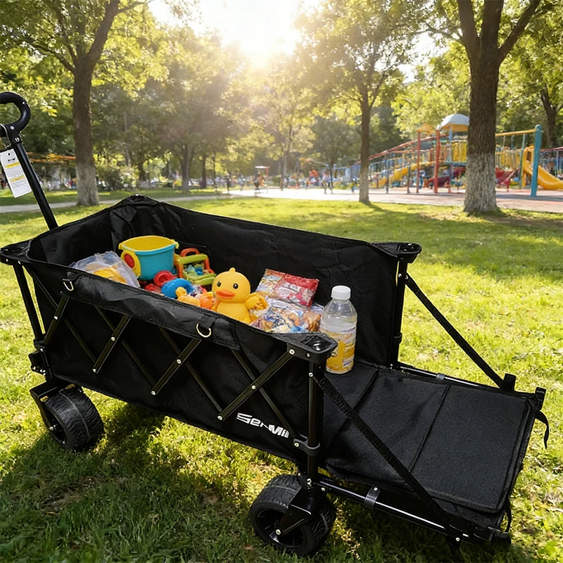 Foldable lightweight outdoor car luggage cart Beach picnic camping shopping children's goods carrying multi-purpose handcart