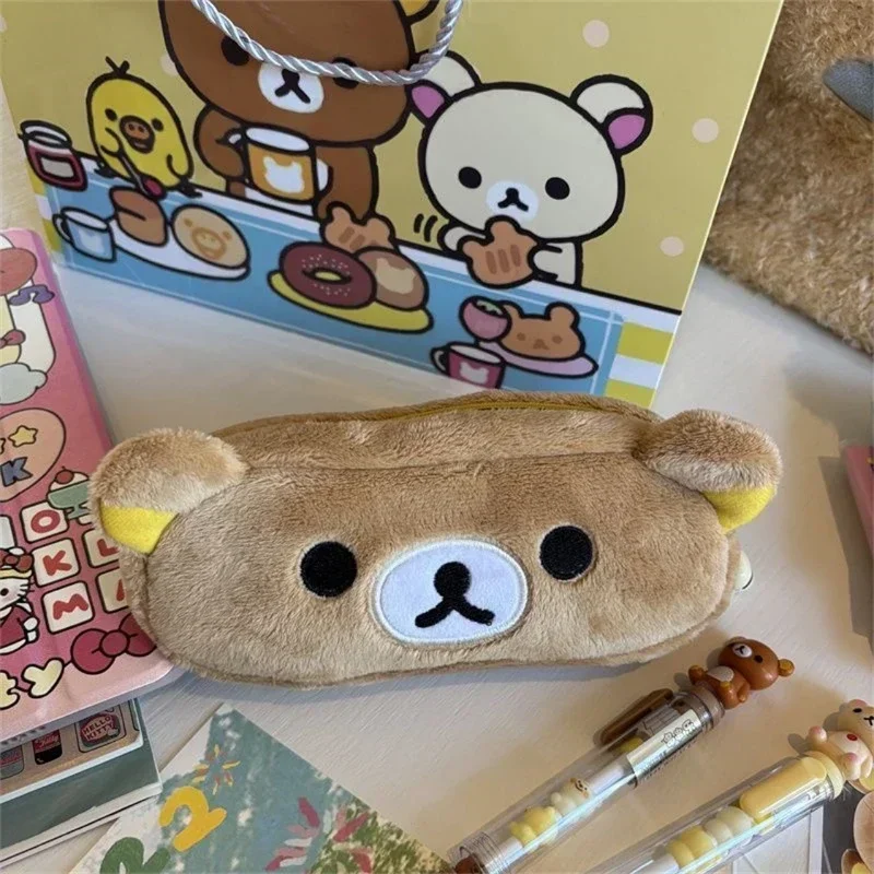 Niedliche Cartoon-Bären-Federmäppchen für Kinder und Mädchen, Kawaii Rilakkuma Stiftetui, Organizer, Schultasche, Schreibwaren, Geschenke – Detail 7