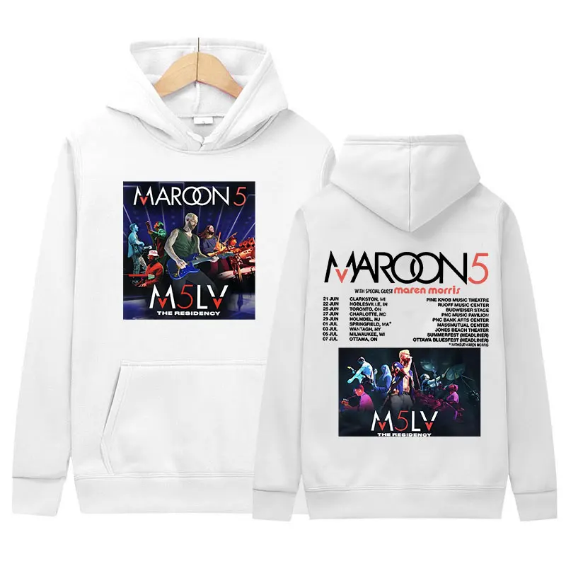 Hip Hop Rock Maroon 5 2024 Tour Hoodie Men's Punk Vintage Gothic Pullover Sweatshirt Unisex Fashion Oversized Hoodies Streetwear