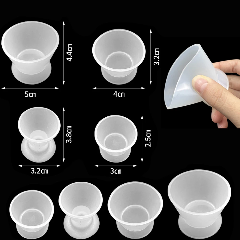 

4Pcs Dental Silicone Mixing Bowl High Temperature Disinfecting Flexible Self Solidifying Mixing Cup Self Setting Cup Lab Tools