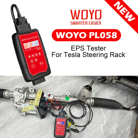 WOYO PL058 EPS 테스터 Tesla Model Y/S/3/X 스티어링 모터 감지기 벤치 전문 스티어링 휠 모터 진단 도구