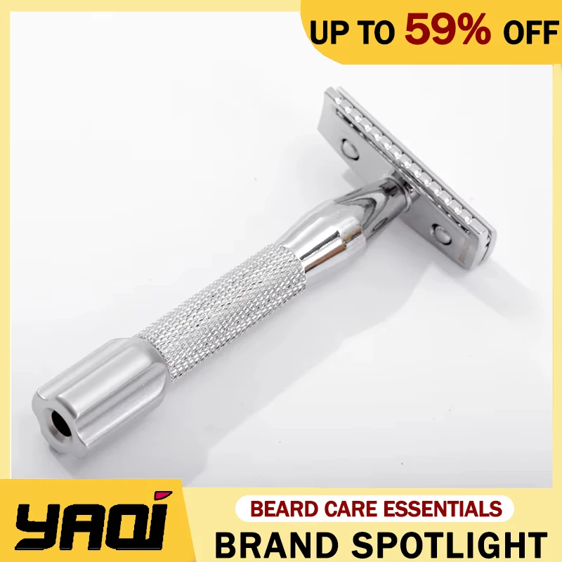 

YAQI Lightweight Razzo Rocket Chrome Color Aluminum Handle Safety Razor For Mature Men Comfortable Grip Realize Precise Shaving