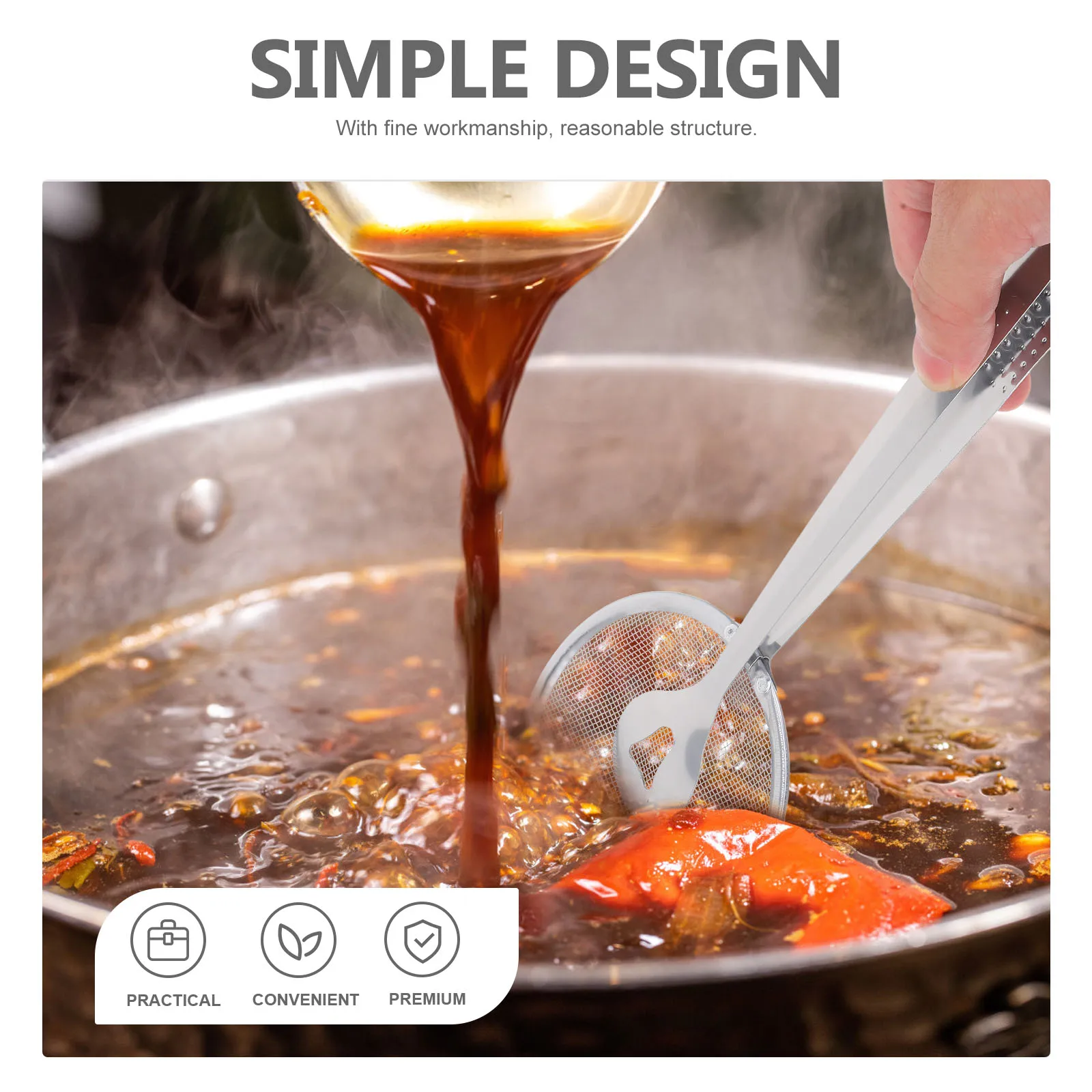 

Stainless Steel Food Tong Oil Filter Clamp Kitchen Cooking Gadget For Fried Foods Drain Excess Oil Deep Fry Clip Steak Grilling