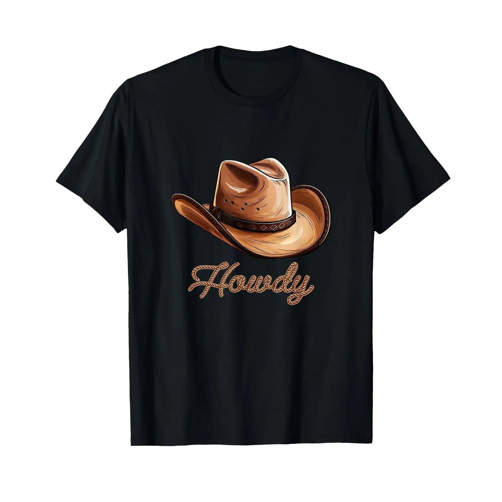Howdy Cowboy Hat Funny Western Rodeo T Shirt vintage Washed Unisex homme streetwear Casual Soft Breathable fashion