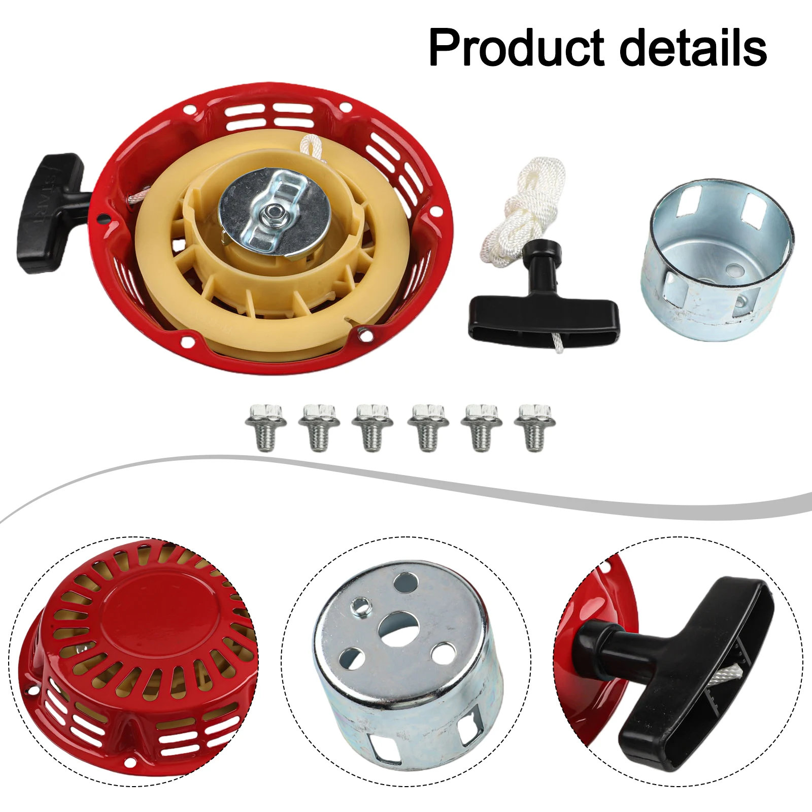 Construction Tasks Red And White Recoil Starter Pump Replacement Part Replacement Starter Wide Application Range