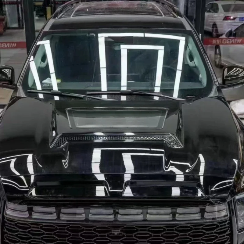 High Quality Ar Style Mangane Steel Front Engine Hood With Transparent Glass Cover Fit 0 Automobile Exter