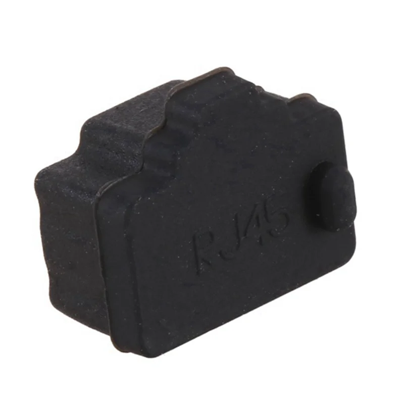 100Pcs Black Ethernet Hub Port RJ45 Anti Dust Cover Cap Protector Plug RJ45 Interface Dust Plug for RJ45 Female Port