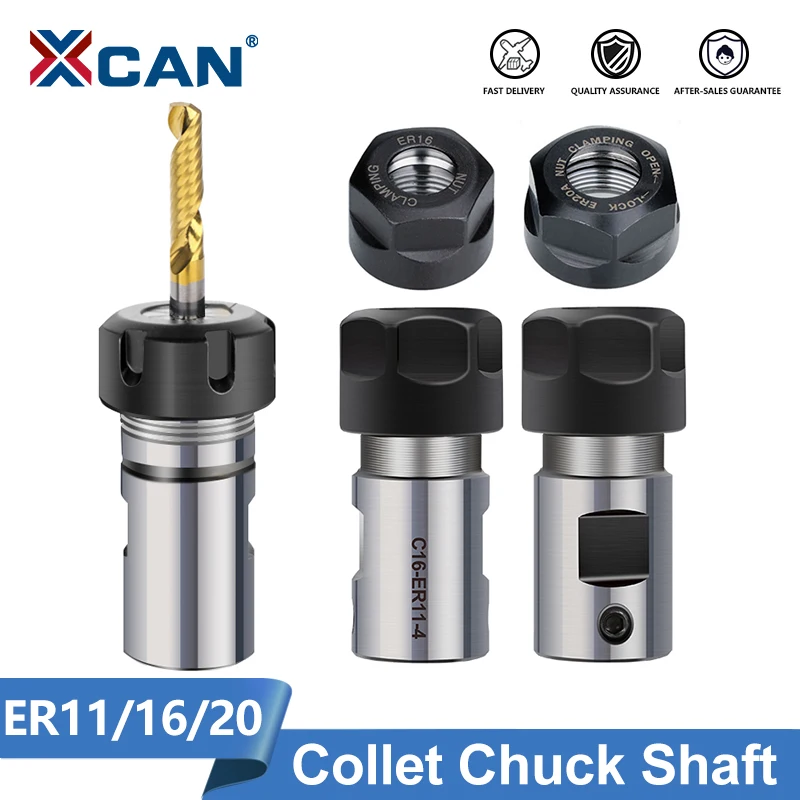 

XCAN Tool Holder Collet Chuck Spindle Motor Shaft Extension Rod ER11 ER16 ER20 Spindle Chuck Lathe Tool Spindle Tool Bar