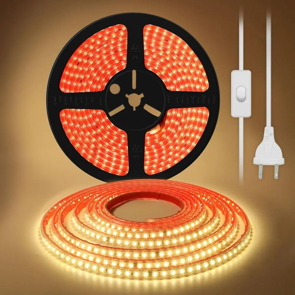 شريط إضاءة LED مرن 110 فولت 32.8 قدم 120 مصباح LED/م 3000 كيلو أبيض دافئ مقاوم للماء للإضاءة المنزلية #3