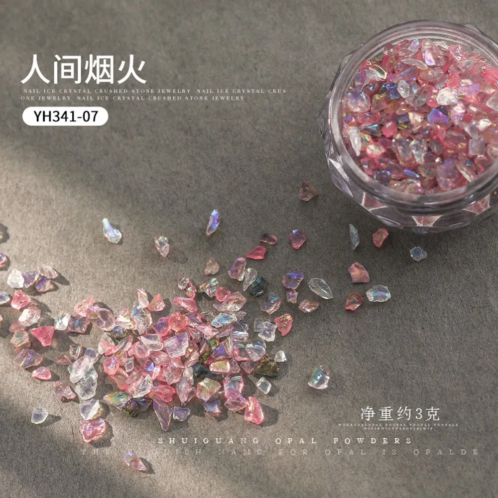 AliExpress felaxuu 1 Bottle Natural Crystal Nail Art Charms Gravel Stones Irregular Nail DIY Decoration Gems for Y2K Nails Jewels On Manicure Parts
