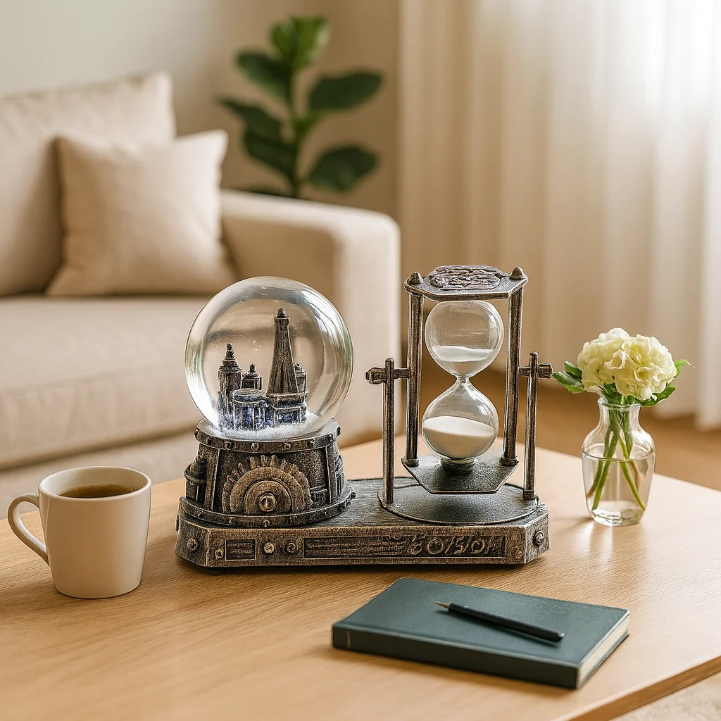 

‌Elegant Handmade Hourglass Timer,Musical Snow Globe LED Lights,Christmas Gift Desktop Decor,Anniversary Keepsake Collectible