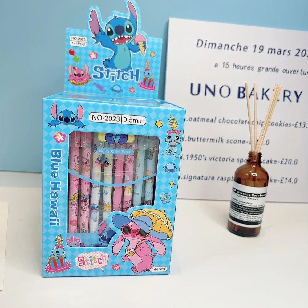 12Pcs/Box Dsn Stitch Cartoon Erasable Pen, Black Ink Magic Gel Pen, Writing Stationery for School & Office, Children's Day Gift view 3