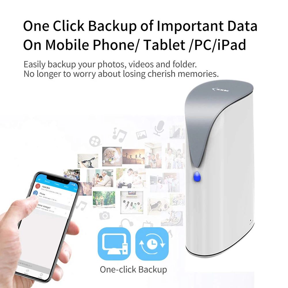 SSK 4TB NAS ส่วนบุคคล Cloud Network Storage Ethernet Remote Access Smart Storage Home Office NAS Storage สําหรับโทรศัพท์แล็ปท็อปพีซีกรณี