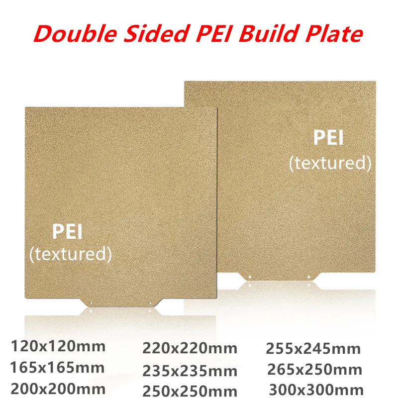 

ENERGETIC Magnetic PEI Build Plate 120/235/250/300mm Double Sided Textured PEI Spring Steel Sheet For Voron,Ender-3,QIDI Q1 Pro