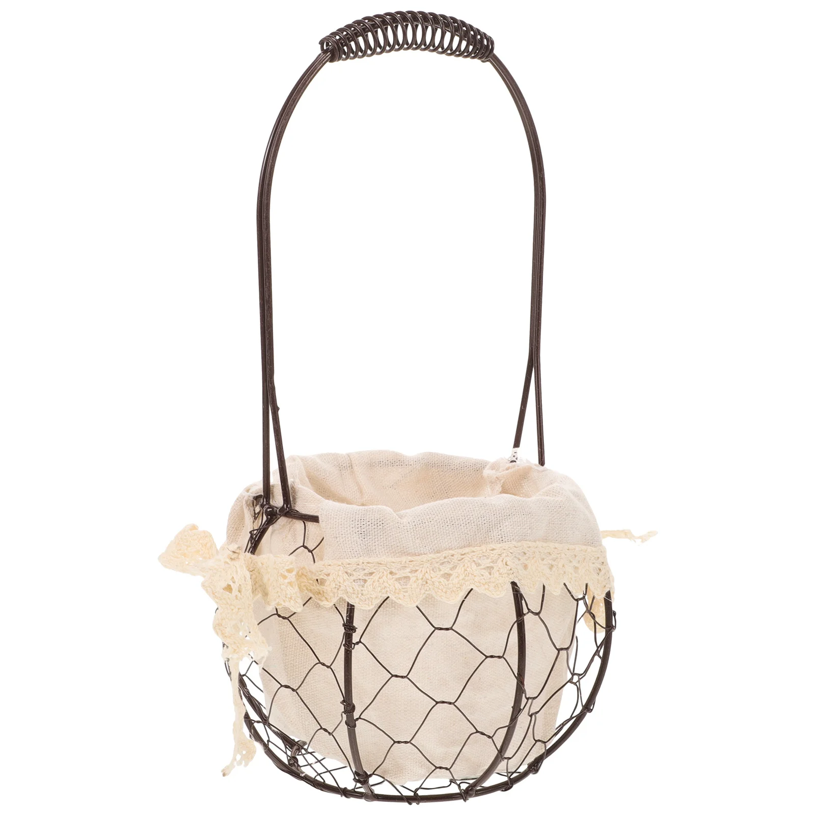

Round Wire Baskets Linen Cloth Flower Basket Great Design Home Office Bathroom Kitchen Organizer Decor