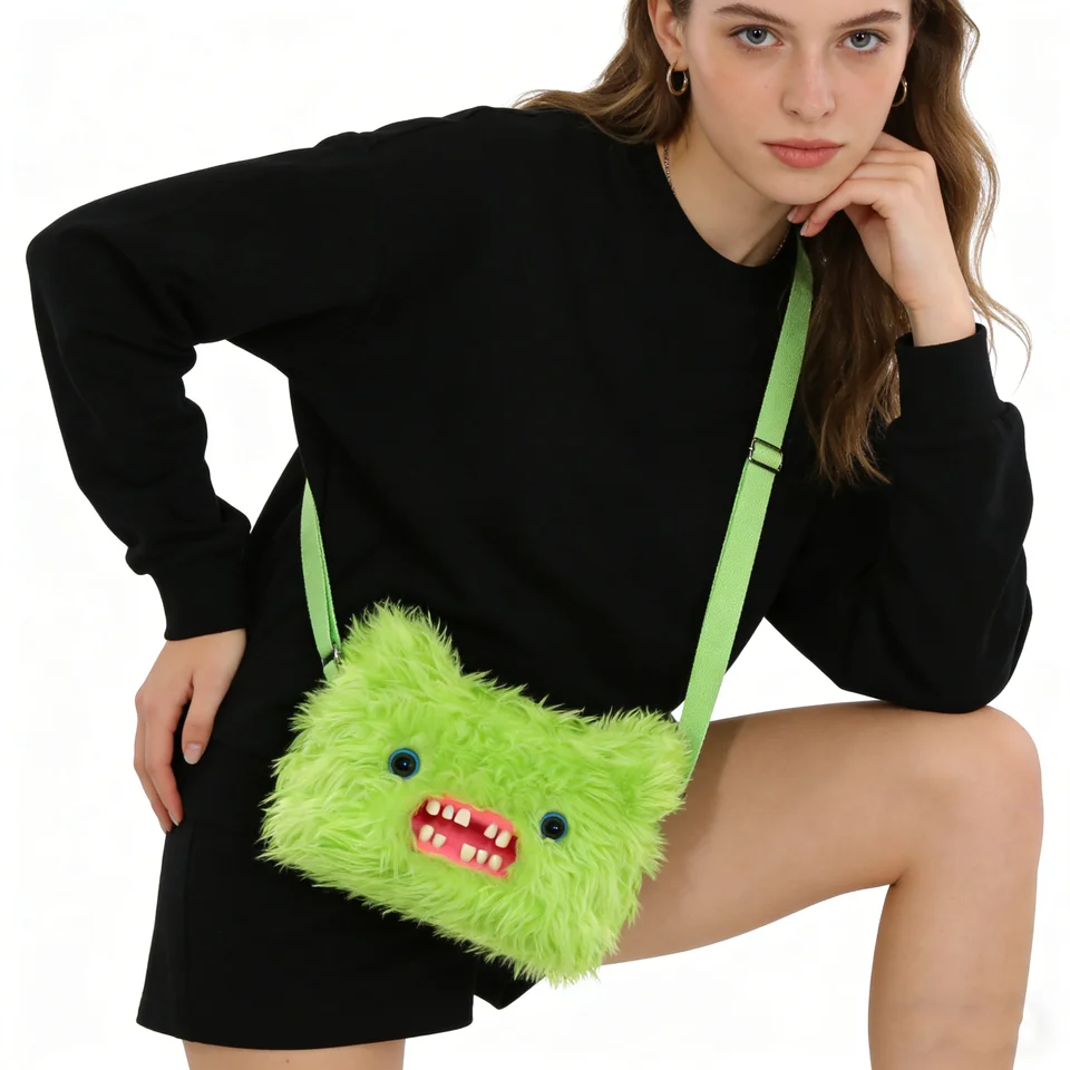 100% Original Fuggler Fluffy Crossbody Bag Teeth Monster Ugly Soft