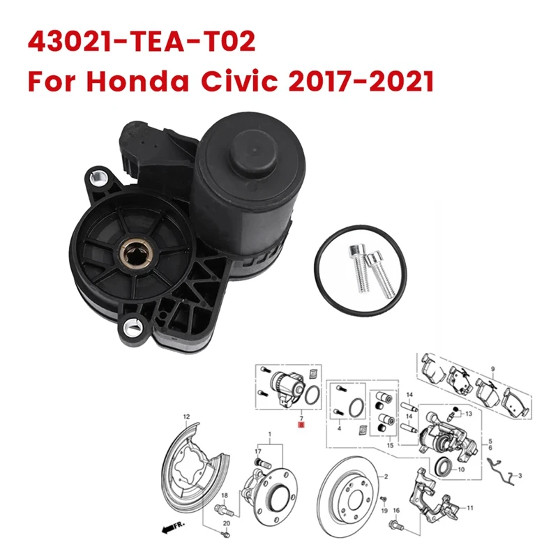 

Привод заднего левого стояночного тормоза AU04 43021-TEA-T02 для Honda Civic 2017-2021, электродвигатель тормозного насоса