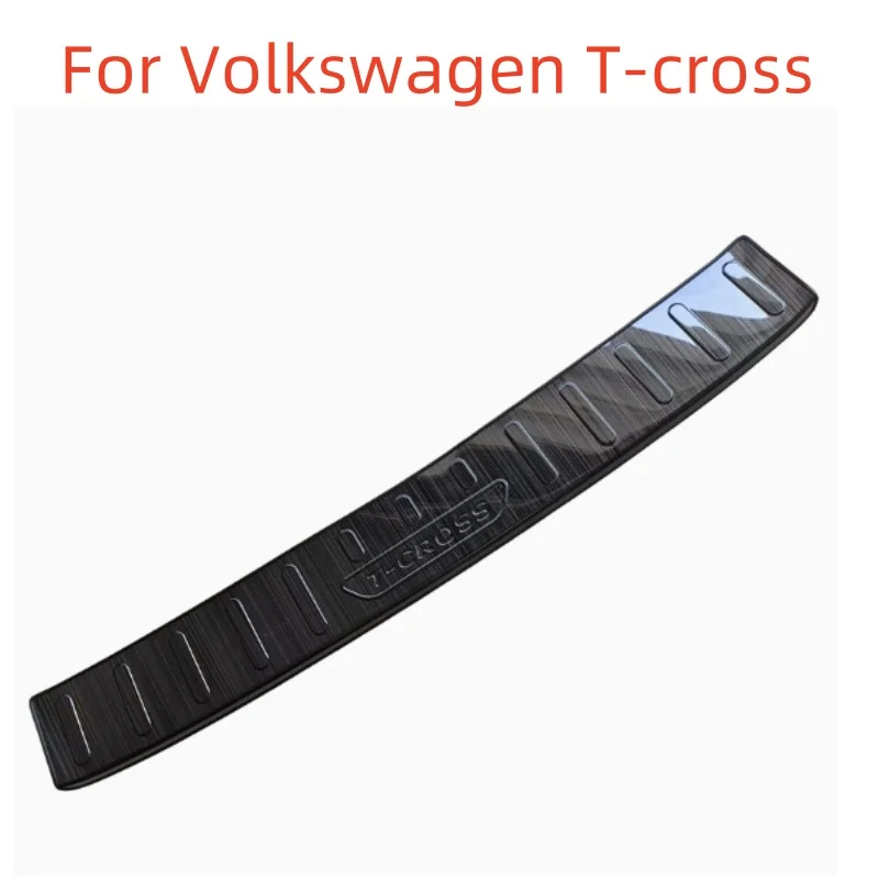 

Car styling stickers For Volkswagen T-cross Rear Trunk Bumper Protector Rear Scuff Plate Rear Door Sill Car Accessories