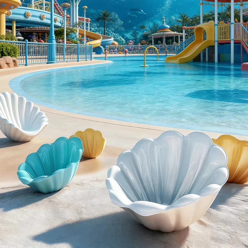 Shell Armchair Outdoor Chair Unique Scallop Sofa Seat Suitable for Living Room Cafe Studio