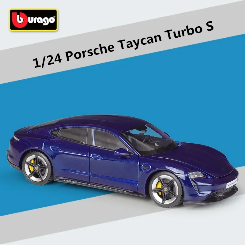 Bburago 1:24 Porsche Taycan Turbo S Coupe Alloy Car Model Diecast Metal Toy Sports Car Model Simulation Collection Kids Toy Gift