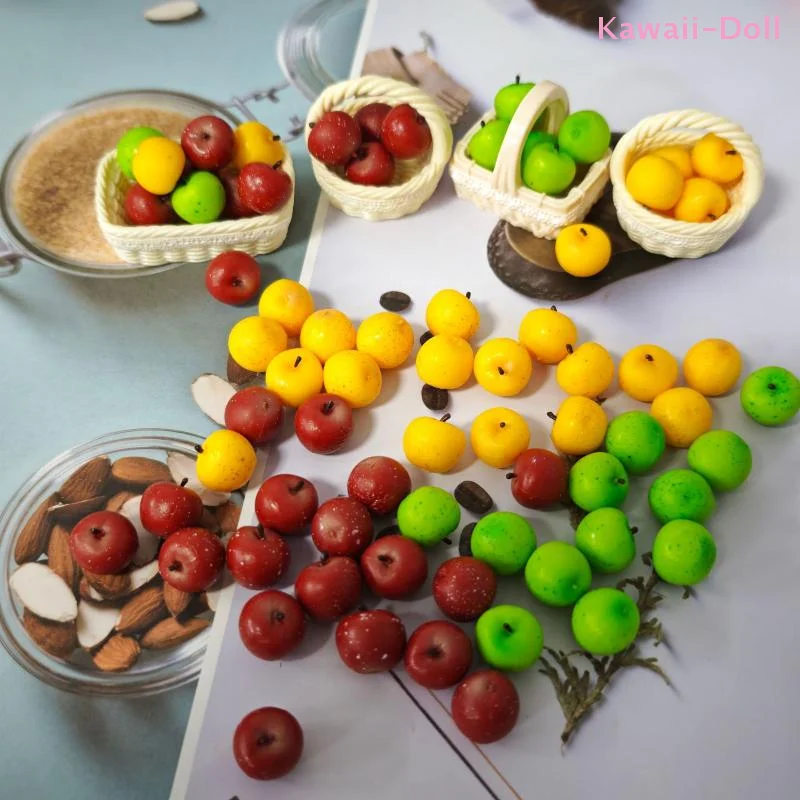 [DO] 5/10 Piezas Miniatura de Manzana para Casa de Muñecas 1/12, Accesorios de Juguete para Muñecas, Comida Simulada, Decoración para Escenas de Juego [DO]