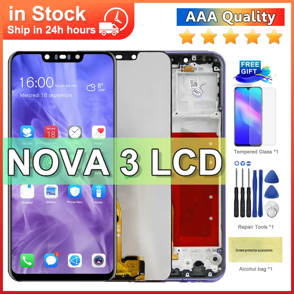 6.3\'\' For HUAWEI Nova 3 LCD Display Touch Screen Replace For HUAWEI Nova 3 PAR-LX1 PAR-LX Display Replacement parts