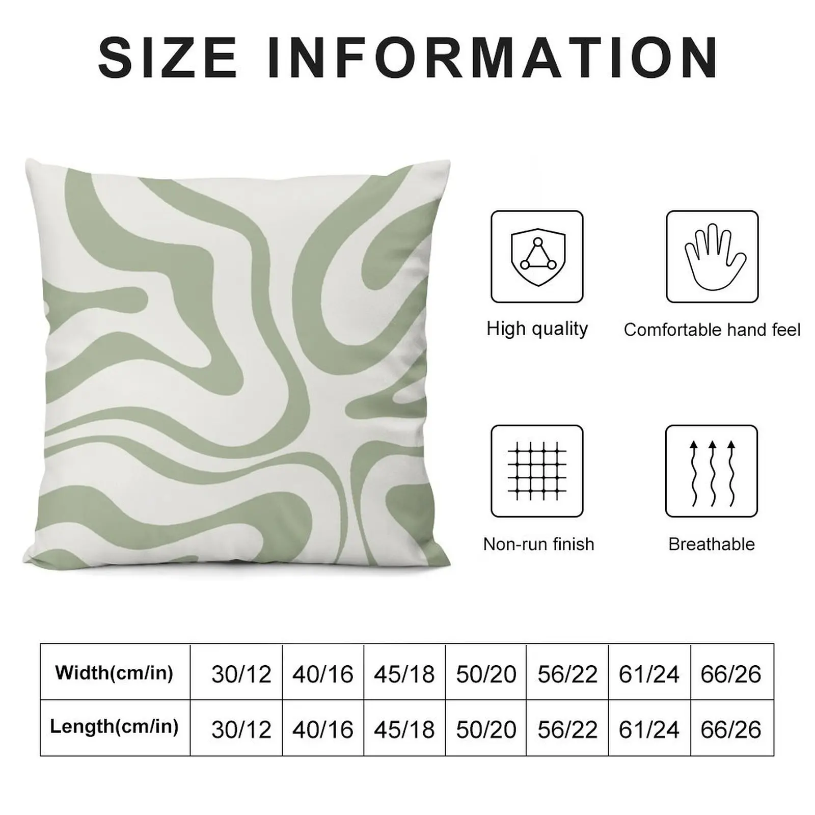 Modern Liquid Swirl Abstract Pattern in Sage Green Tones Throw Pillow Luxury Pillow Cover Christmas Pillow Covers