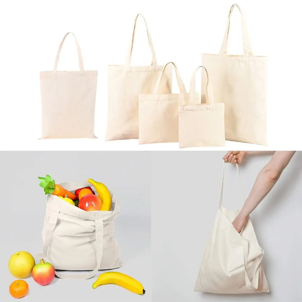 Natural Canvas Tote Bags DIY for Crafting and Decorating Reusable Grocery Washable Bag Shopping Bag