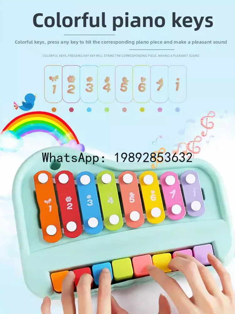 التعليمية التعلم المبكر متعة ثمانية لهجة صندوق اليد تدق البيانو الطفل اللبنات آلة موسيقية الرضع لعبة الموسيقى البيانو