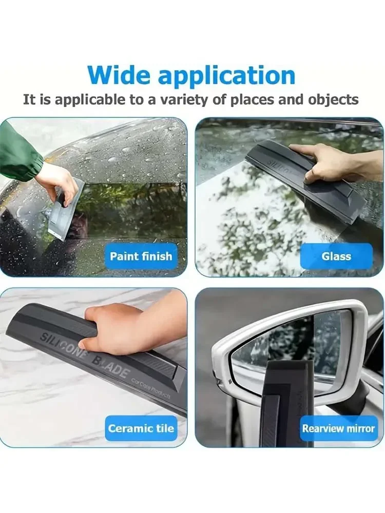 1pc Non-Scratch Wiper Soft Silicone Handy Squeegee Car Glass Window Water Scraper Drying Blade Clean Scraping Film Wiper