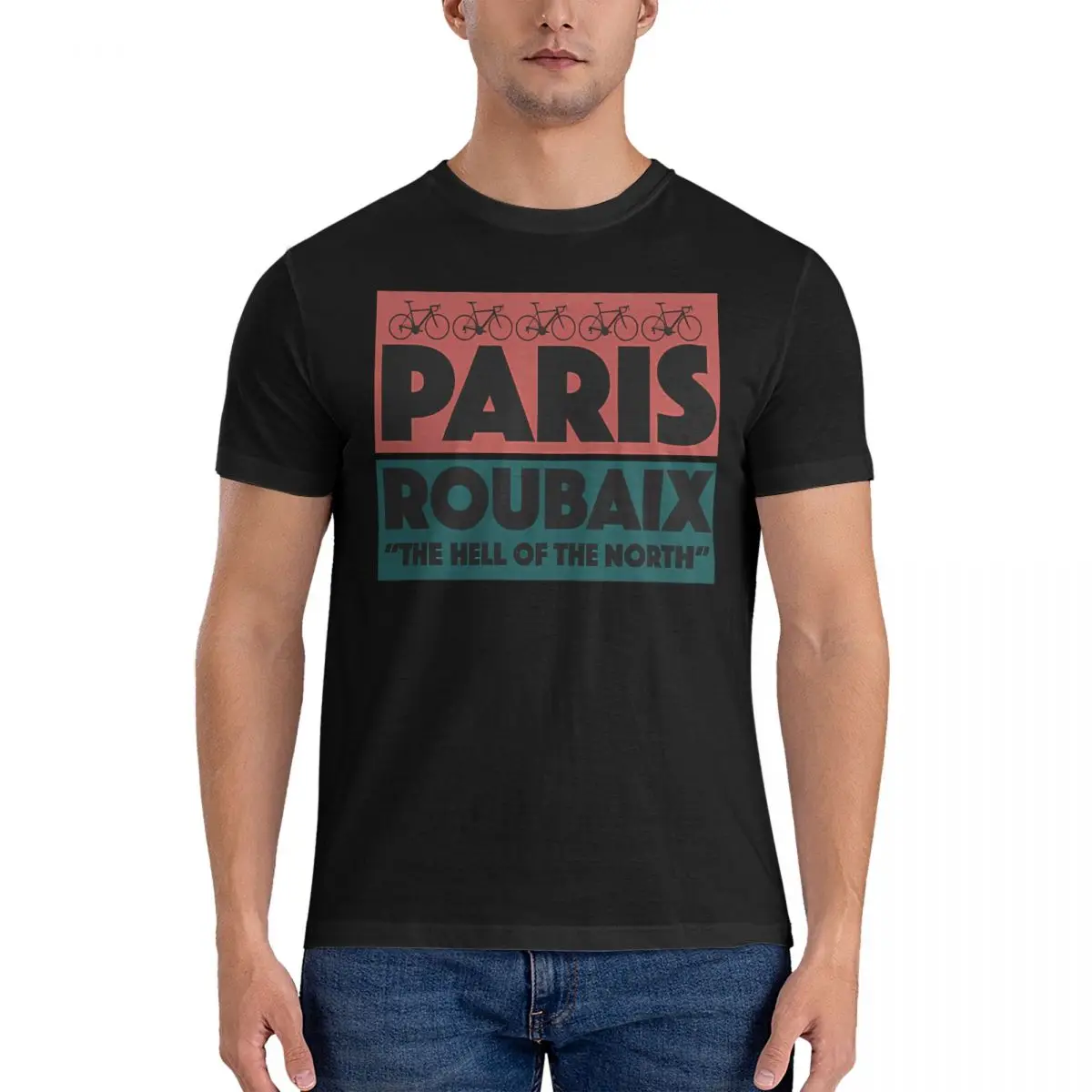 Paris Roubaix The Hell Of The North Cycling Pave T Shirt Men 100% Cotton Vintage T-Shirt O Neck Tour Of France Tees Short