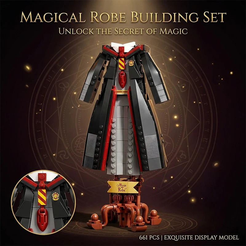 Juguetes de Construcción de la Túnica Mágica, Modelo Harry Potter, Escuela de Magia Medieval, Bloques de Construcción DIY, Regalos para Niños y Adultos, Decoración de Ladrillos, 661 Piezas