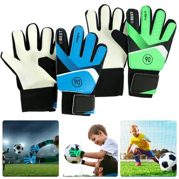 Kids Soccer Goalie Gloves 5/6/7Size Latex Children Football Goalkeeper Gloves Anti-Slip Goalkeeper Soccer Goalie Football Gloves