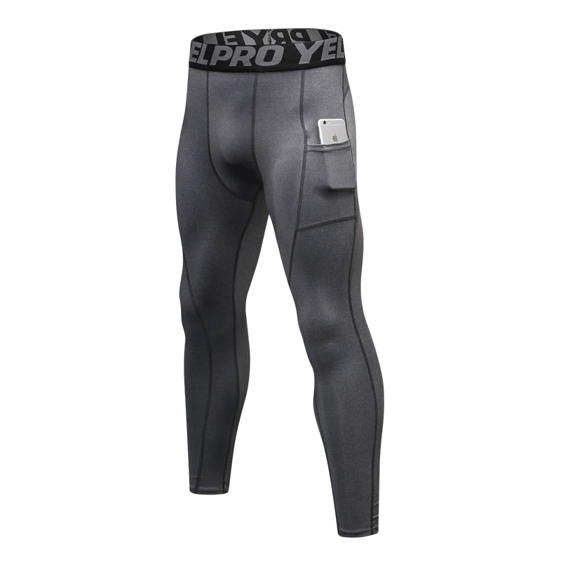 Men\'s Running Tights Compression Fitness Pants Elastic Running Basketball Sports Workout Tights Gym Running Training Leggings